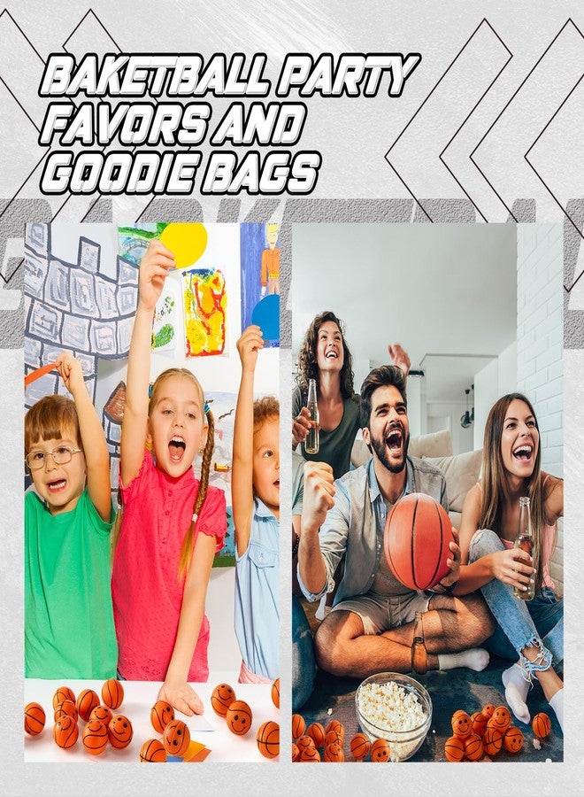 Arrowbash 12 Pcs Face Stress Balls Sport Squeeze Balls Mini Stress Relief Balls Smile Foam Balls for School Office Carnival Reward Birthday Party Favors(Basketball) - Image 5